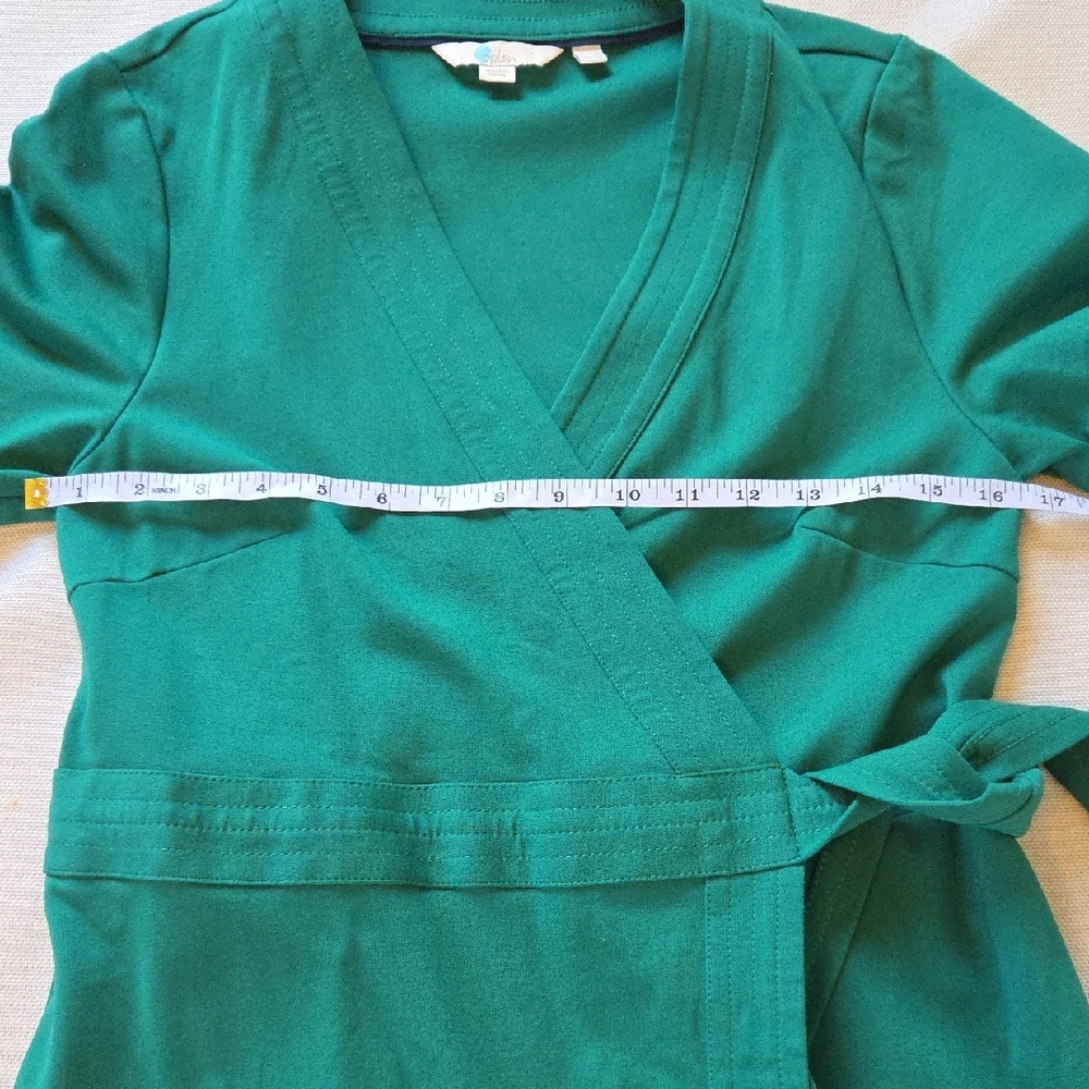 Boden Green Wrap Midi Dress - Size 10 - Picture 9 of 13